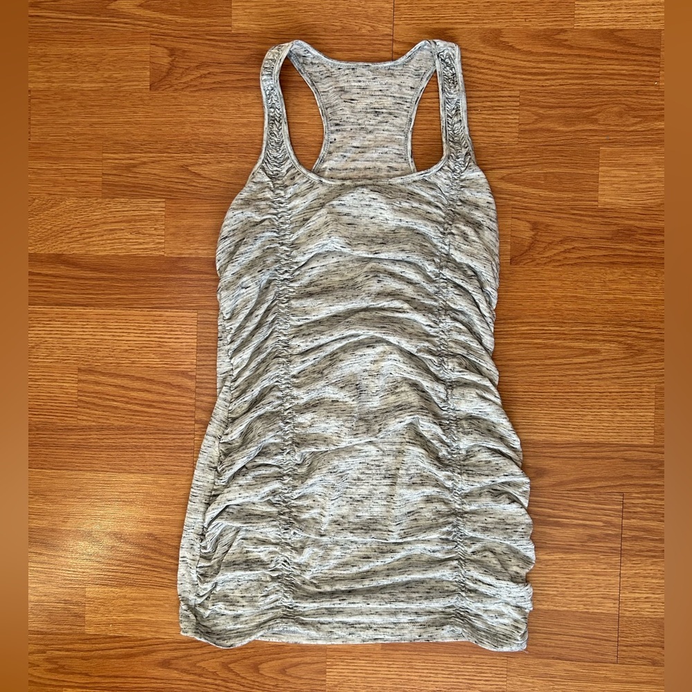 Wendy Bellissimo Heather Grey Ruched Racerback Maternity Tank size Small - Picture 4 of 9
